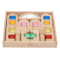 VIGA Wooden Construction Blocks with Colored Windows 32 pcs.