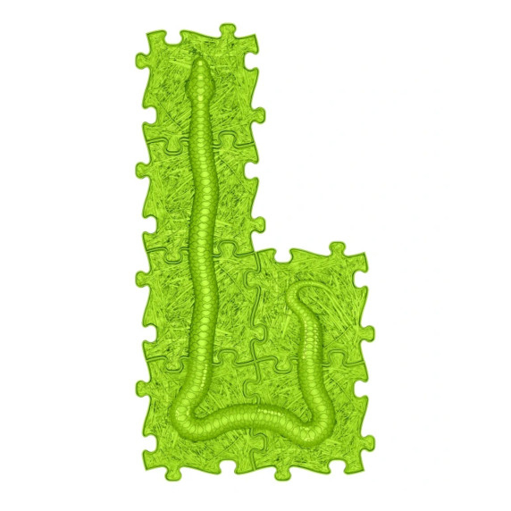 WOOPIE Sensory Mat Orthopedic Puzzle Snake Green 6 pcs.