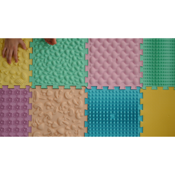 Ortek "Puzzle Mix" Taktila massagemattor (8 st.)