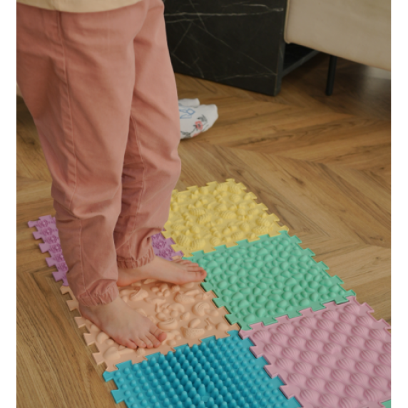 Ortek "Puzzle Mix" Taktila massagemattor (8 st.)