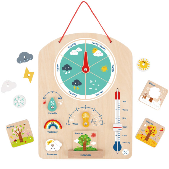 Tooky Toy Educational Montessori Box Puzzle Abacus Weather Board 6 in 1 for ages 3+