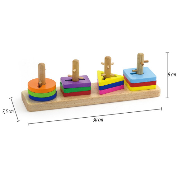 VIGA Wooden Montessori Shape Sorter Blocks