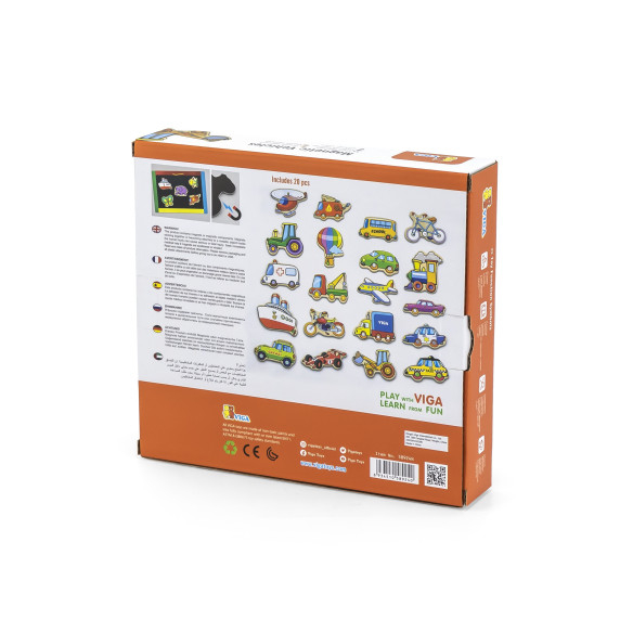 VIGA Wooden Vehicle Magnets Set
