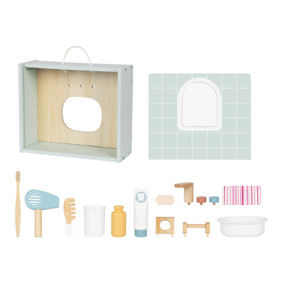 TOOKY TOY Toilet Bathroom Wooden Toilet Bathroom with Accessories