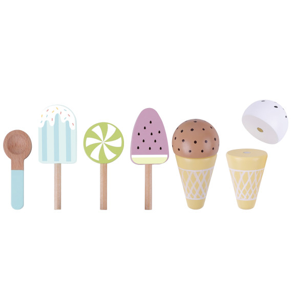TOOKY TOY Wooden Magnetic Ice Cream on Stand