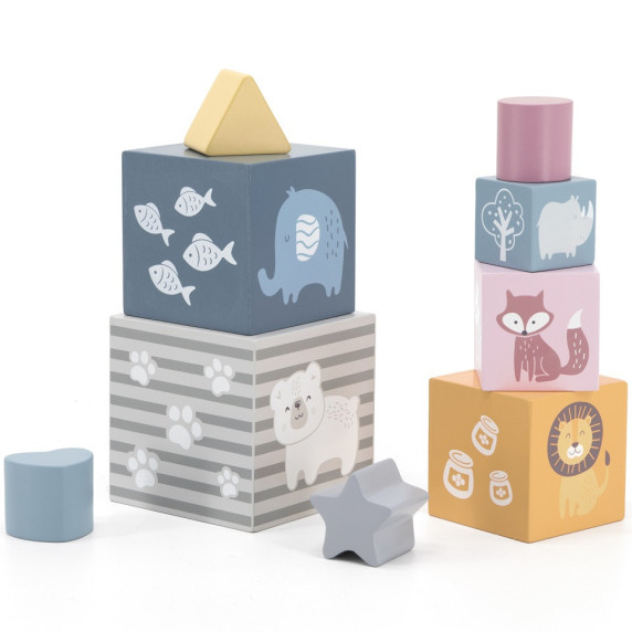 VIGA PolarB Pyramid Educational Puzzle Cube Sorter Blocks