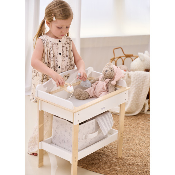 VIGA Wooden Changing Table 2 in 1 Bathtub for Dolls