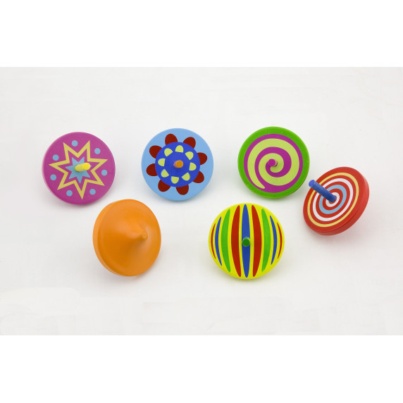 VIGA Colorful Wooden Spinning Top 1pc