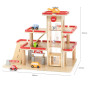 VIGA Wooden Parking for Cars with Elevator for 4 Cars and Helicopter