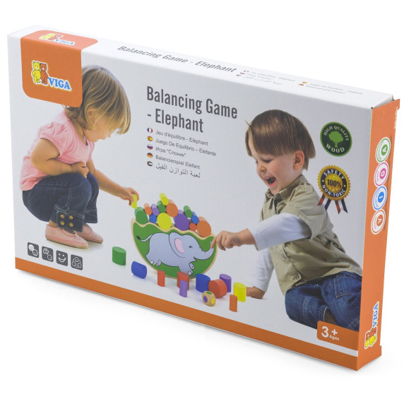 VIGA Wooden Balancing Elephant Montessori Puzzle