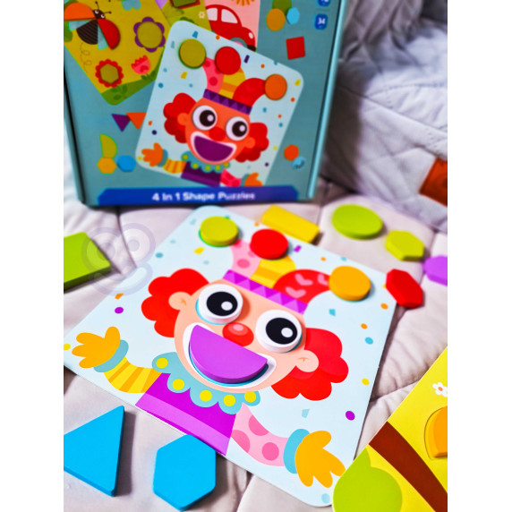 TOOKY TOY 4 in 1 Puzzle Mntessori Blocks Puzzle
