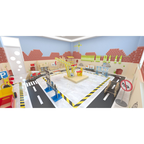 CLASSIC WORLD EDU Huge Wooden Construction Blocks Set Hospital Church Tower 97 pcs.
