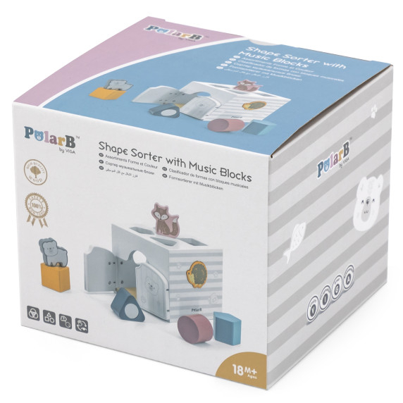 VIGA PolarB Educational Sorter Rattling Montessori Blocks