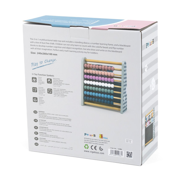 VIGA PolarB Double-Sided Chalkboard with Abacus 3-in-1