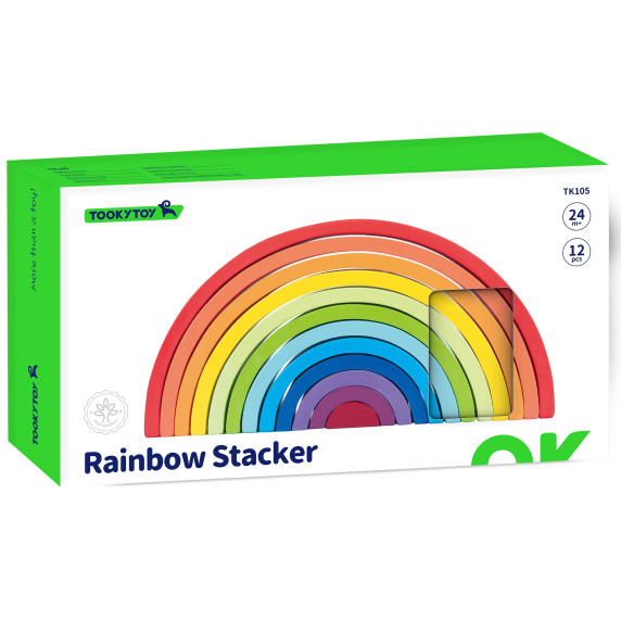 TOOKY TOY Wooden Puzzle Montessori Rainbow