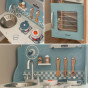 VIGA PolarB Wooden Kitchen with Accessories Silver - Blue
