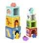 TOOKY TOY Wooden Blocks Educational Puzzle + 6 Play Figures 12 pcs.