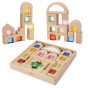 VIGA Wooden Construction Blocks with Colored Windows 32 pcs.