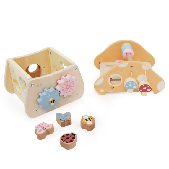 VIGA Wooden Mushroom Activity Sorter Maze Mirror 18M+