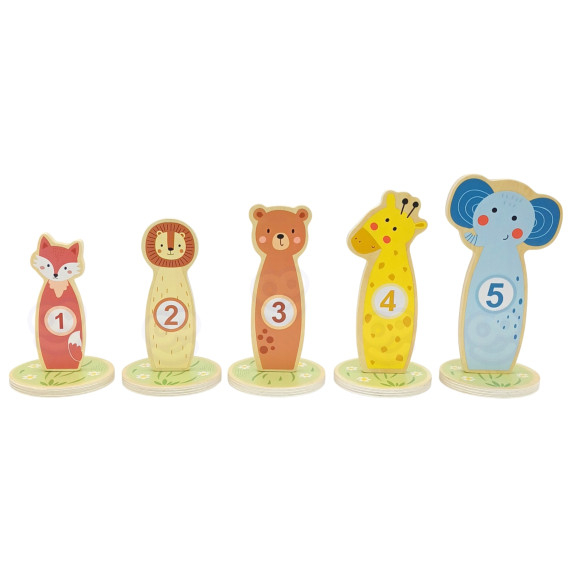 TOOKY TOY Throw at the Target Wooden Skill Game Hoops 15 pcs.