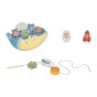 TOOKY TOY Cosmic Sleeping Moon Balancing Wooden Puzzle Threading Montessori Space