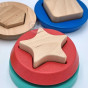 TOOKY TOY Wooden Puzzle Pyramid Shapes Teddy Bear 11 pcs.