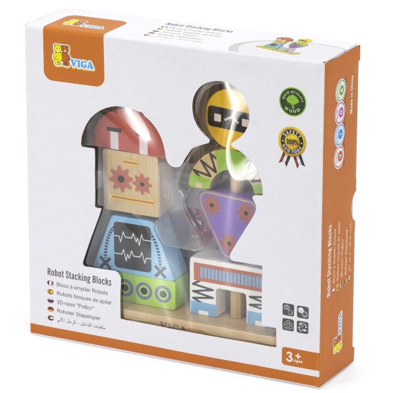 VIGA Robots Pyramid Puzzle + Patterns 8 pcs.