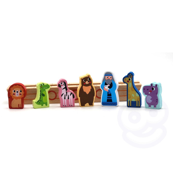 TOOKY TOY Wooden Puzzle for Children Noah and the Animals