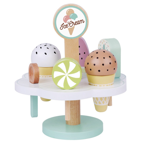 TOOKY TOY Wooden Magnetic Ice Cream on Stand