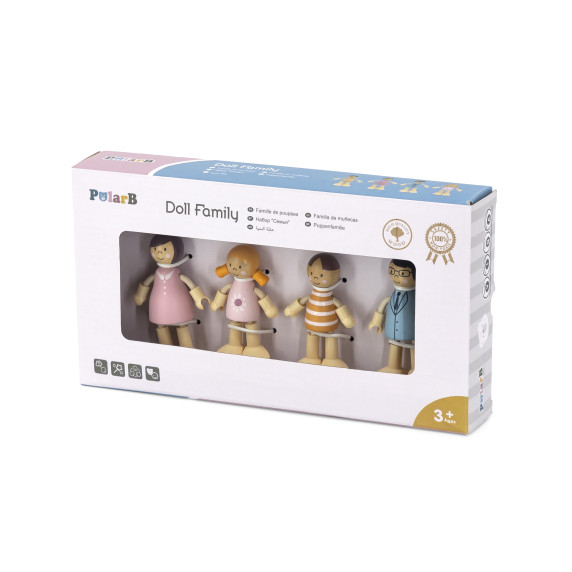 VIGA PolarB Wooden Dolls Family Doll Set Figures