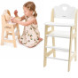 VIGA PolarB White Wooden Feeding Chair for Dolls