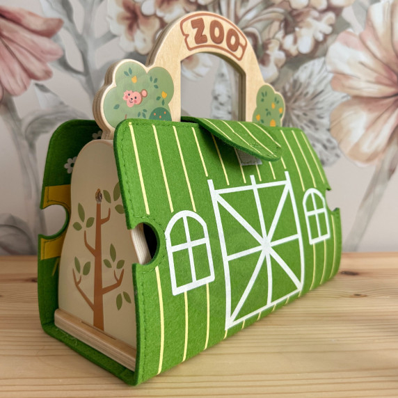 TOOKY TOY Mini Zoo Portable Animal Bag Set