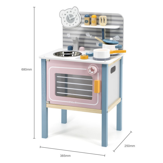 VIGA Wooden kitchen for children with accessories