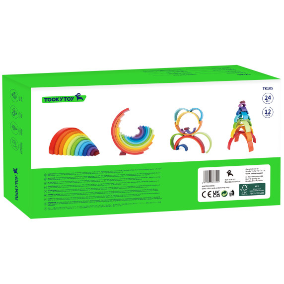 TOOKY TOY Wooden Puzzle Montessori Rainbow