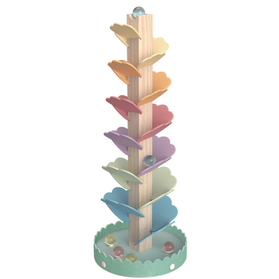 TOOKY TOY Wooden Colorful Spinning Tower for Children