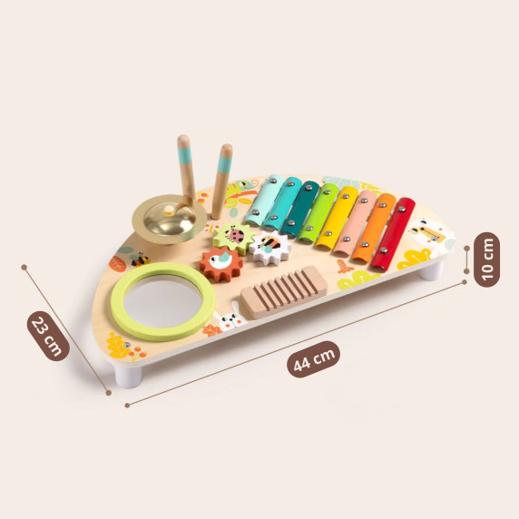 TOOKY TOY Multifunctional Instrument Music Center Xylophone Gears Grater Drum Cymbal Chopsticks