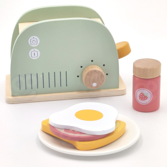 WOOPIE GREEN Wooden Toaster Breakfast Set with Accessories 14 pcs FSC