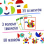 WOOPIE GREEN Wooden Montessori Puzzle 40 Patterns to Recreate 55 Pieces FSC Certified