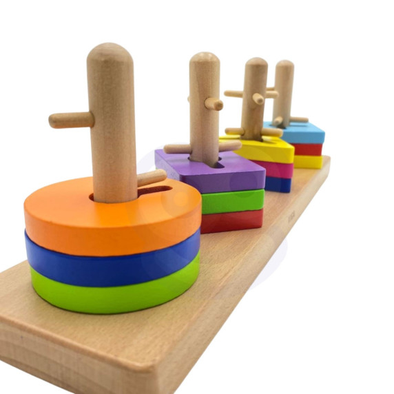 VIGA Wooden Montessori Shape Sorter Blocks