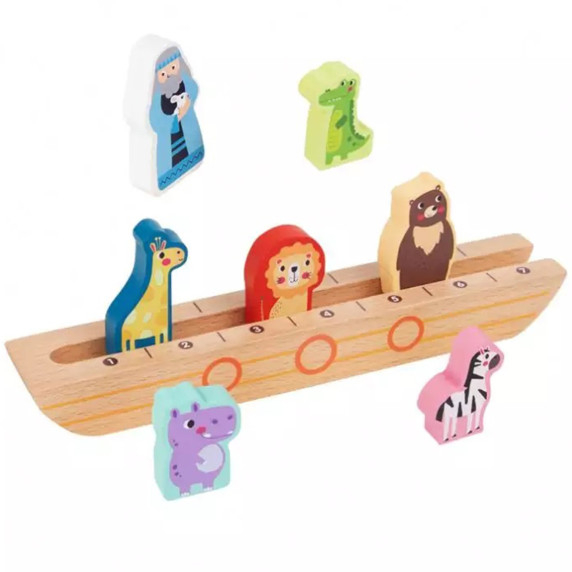 TOOKY TOY Wooden Puzzle for Children Noah and the Animals