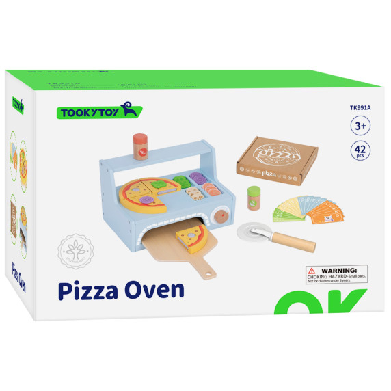 TOOKY TOY Pizzeria Wooden Pizza Oven Accessories