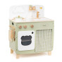 VIGA PolarB Large Wooden Kitchen with Folding Countertop + Curtain Cabinet