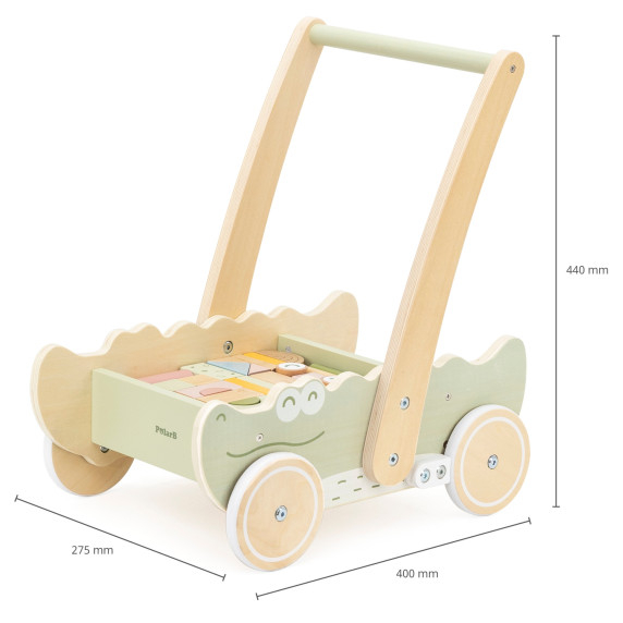 Viga Wooden Pusher Trolley