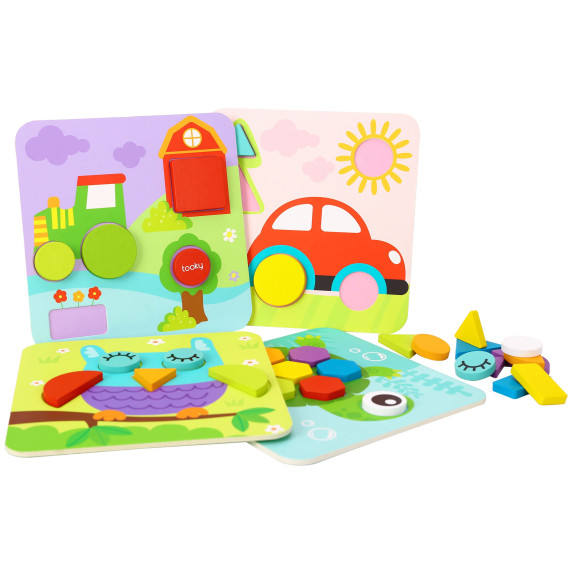 TOOKY TOY 4 in 1 Puzzle Mntessori Blocks Puzzle