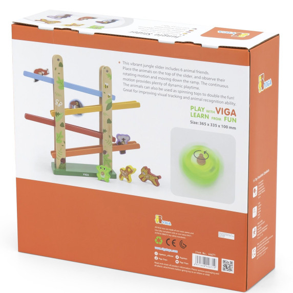 VIGA Wooden Slide for Animals Jungle 7 pcs.