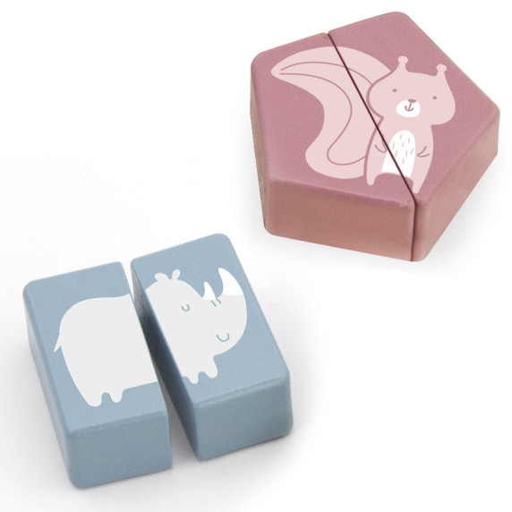 VIGA PolarB Wooden Puzzle Blocks - Animals