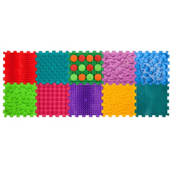 Ortek "Puzzle Mix" massaažimattide komplekt (10 + 12 tk)