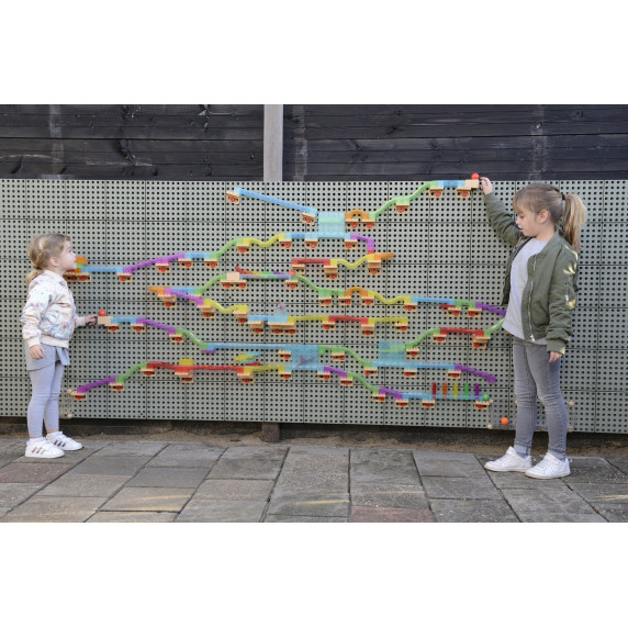MASTERKIDZ Ball Track Construction Set STEM Board 120 pieces