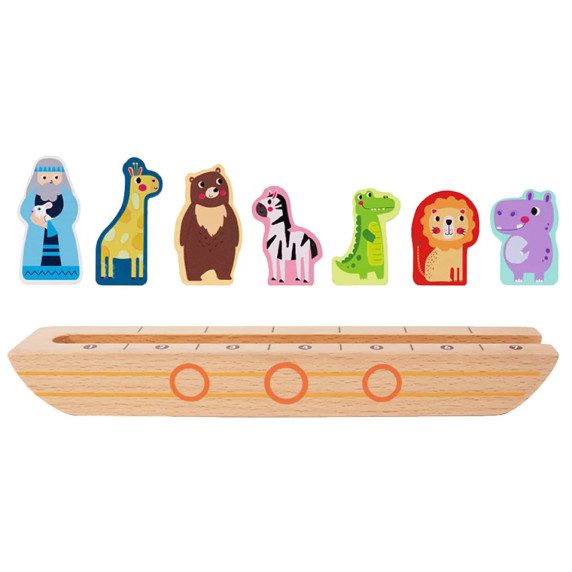 TOOKY TOY Wooden Puzzle for Children Noah and the Animals
