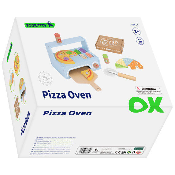 TOOKY TOY Pizzeria Wooden Pizza Oven Accessories